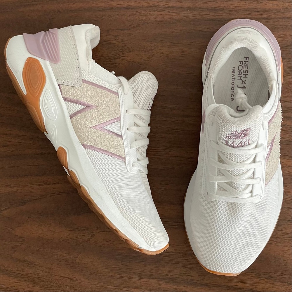 New Balance White and Pink Athletic Shoes